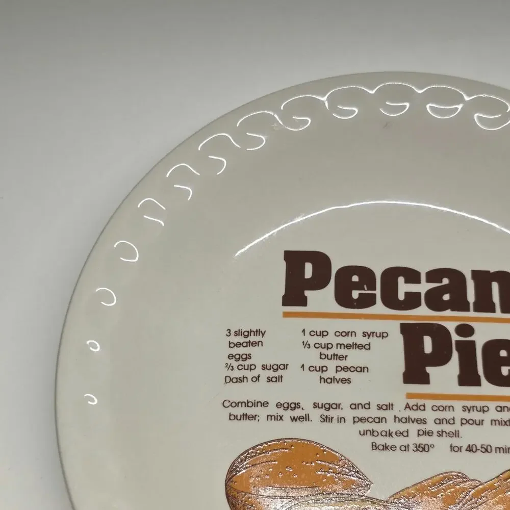 Mount Clemens Pottery Pecan Pie Recipe Dinner Plate 10